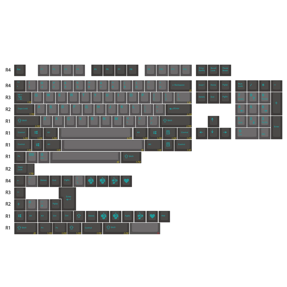 ENJOYPBT DOLCH CYAN CHERRY PROFILE ABS KEYCAPS – THE KEYCAP CLUB